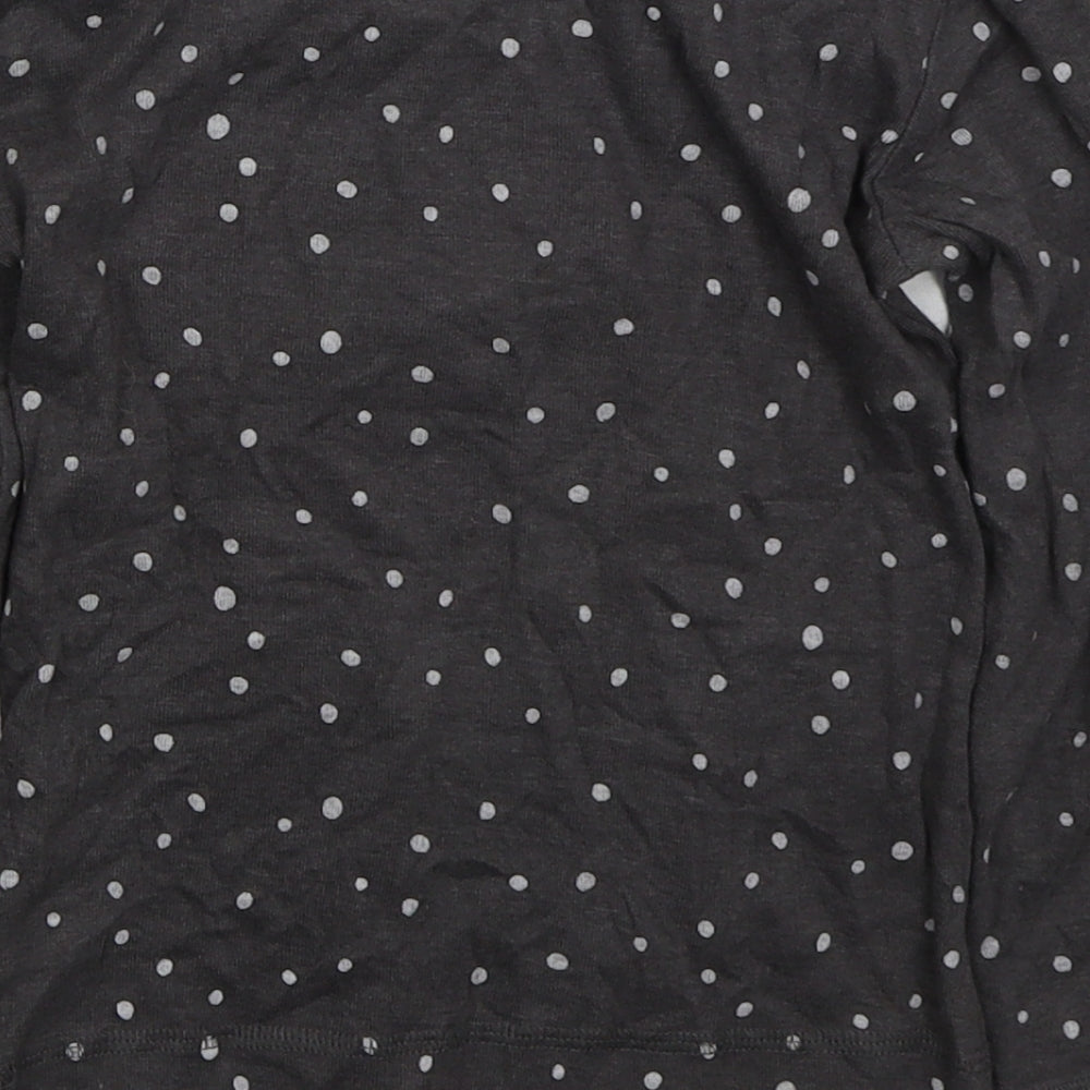 Dunnes Girls Grey Polka Dot Cotton Basic T-Shirt Size 5-6 Years Crew Neck Pullover - Santa Claus