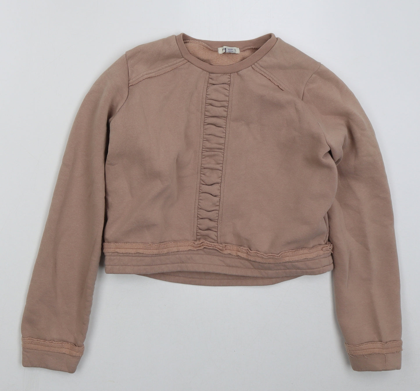 River Island Girls Pink  Cotton Pullover Sweatshirt Size 11-12 Years  Pullover
