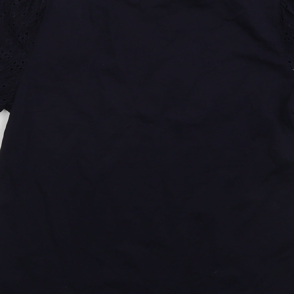 F&F Womens Blue  Cotton Basic T-Shirt Size 6 Crew Neck