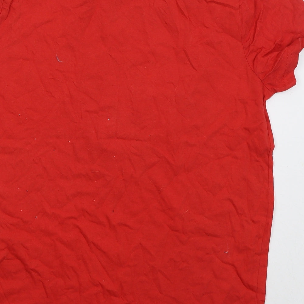 Primark Womens Red  Cotton Basic T-Shirt Size 12 Crew Neck - Tom & Jerry