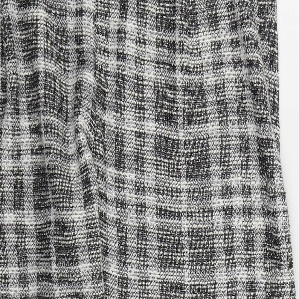George Womens Grey Check Polyester Trousers  Size 16 L27 in Regular Drawstring