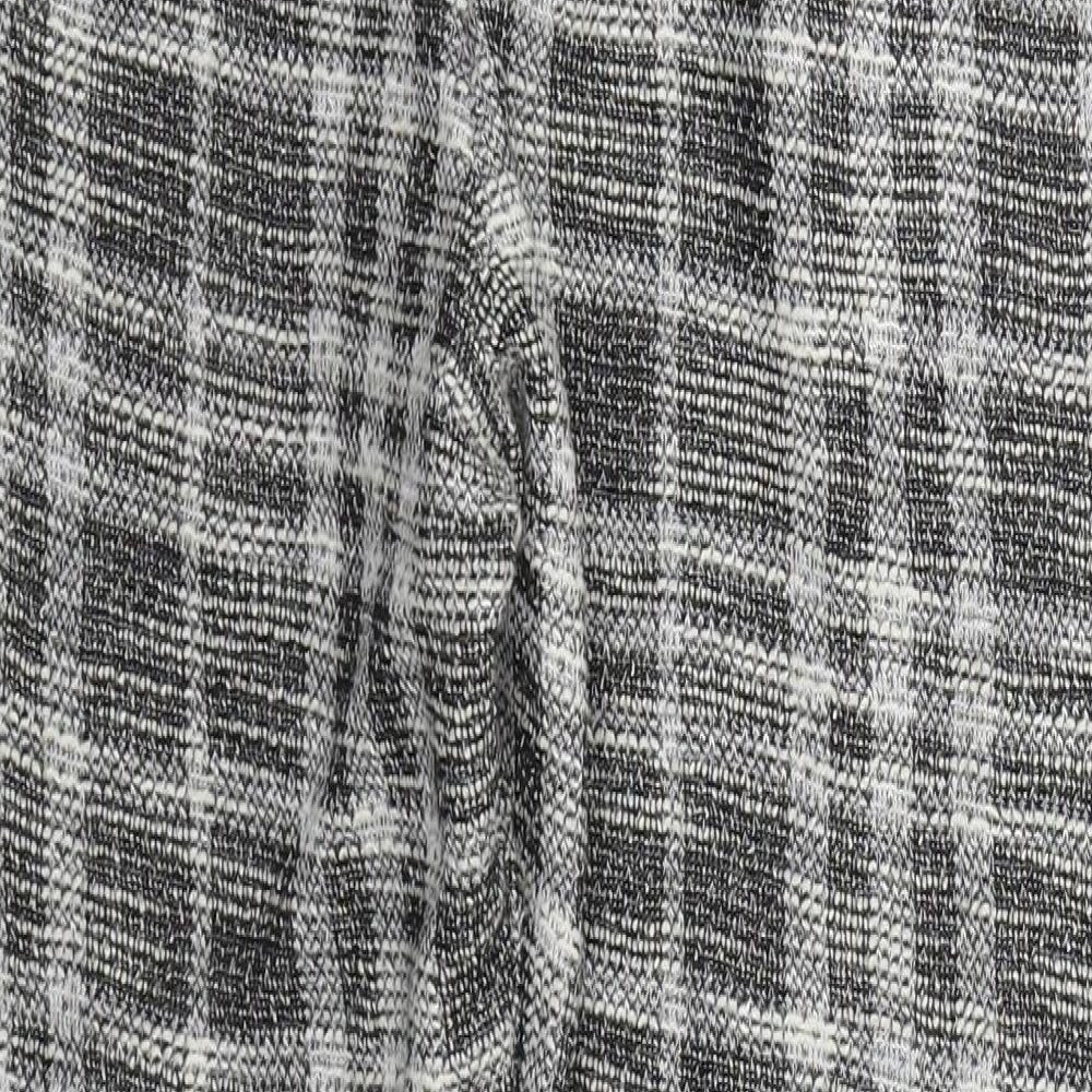 George Womens Grey Check Polyester Trousers  Size 16 L27 in Regular Drawstring