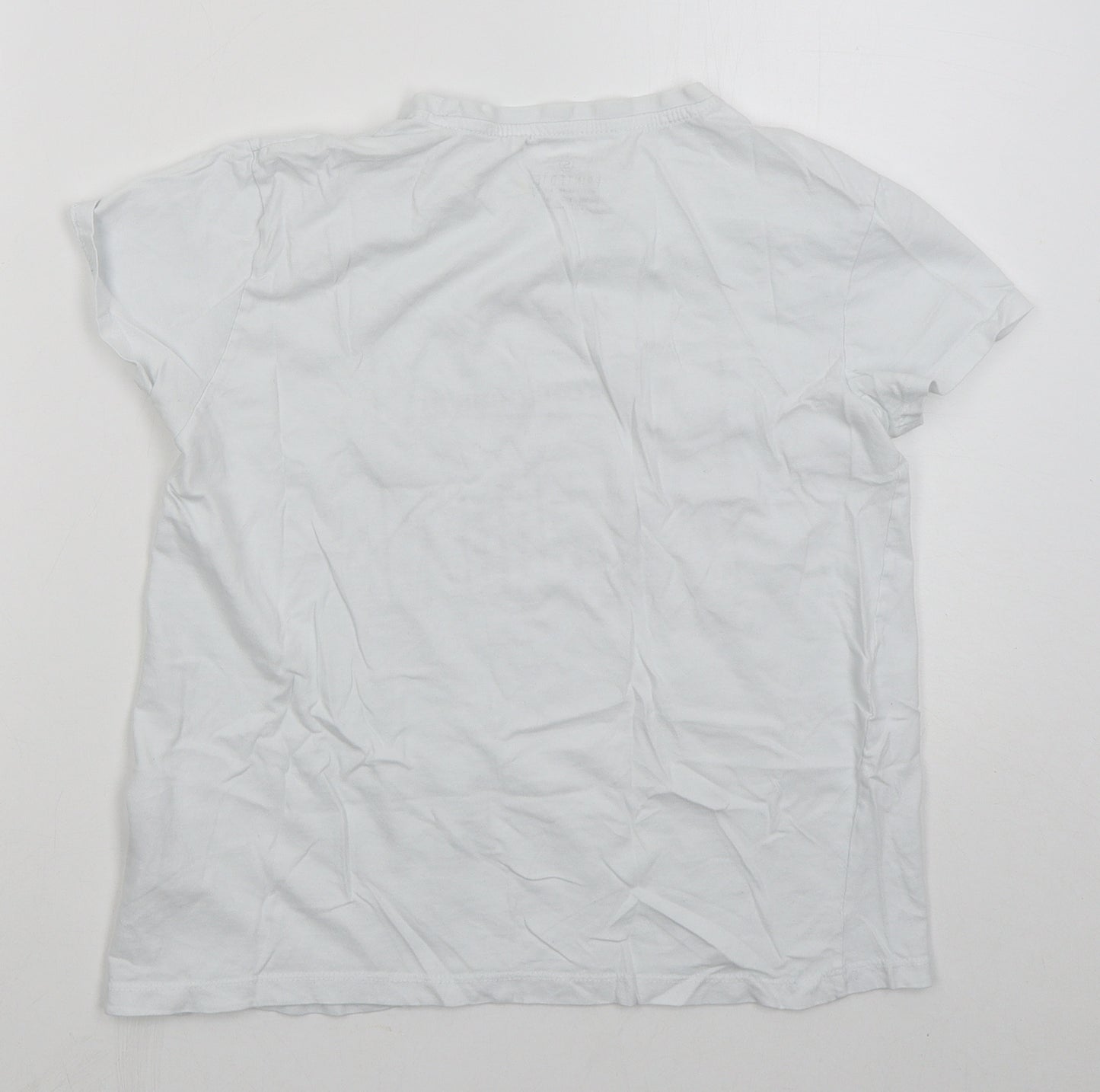 Primark Womens White  Cotton Basic T-Shirt Size 10 Crew Neck - Take A Compliment
