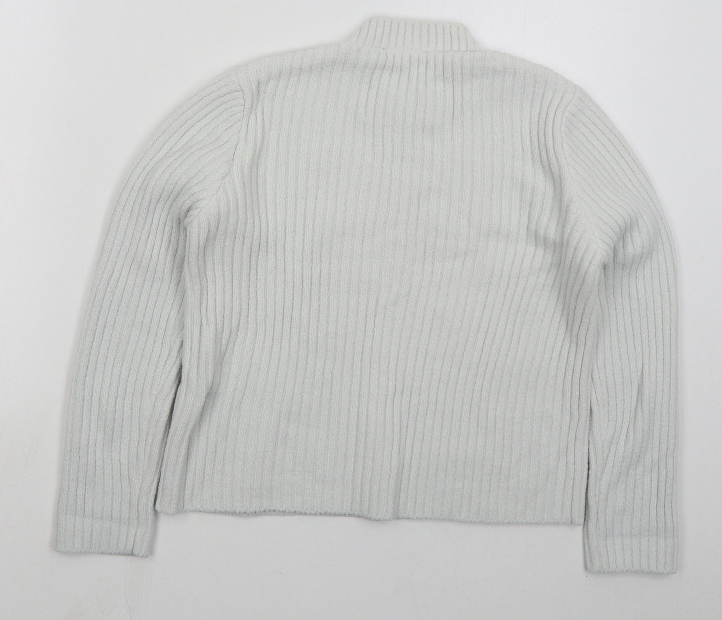 New Look Womens White Crew Neck  Nylon Pullover Jumper Size 10