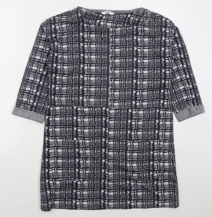 George Womens Grey Check Polyester Pullover Sweatshirt Size 12 Pullover