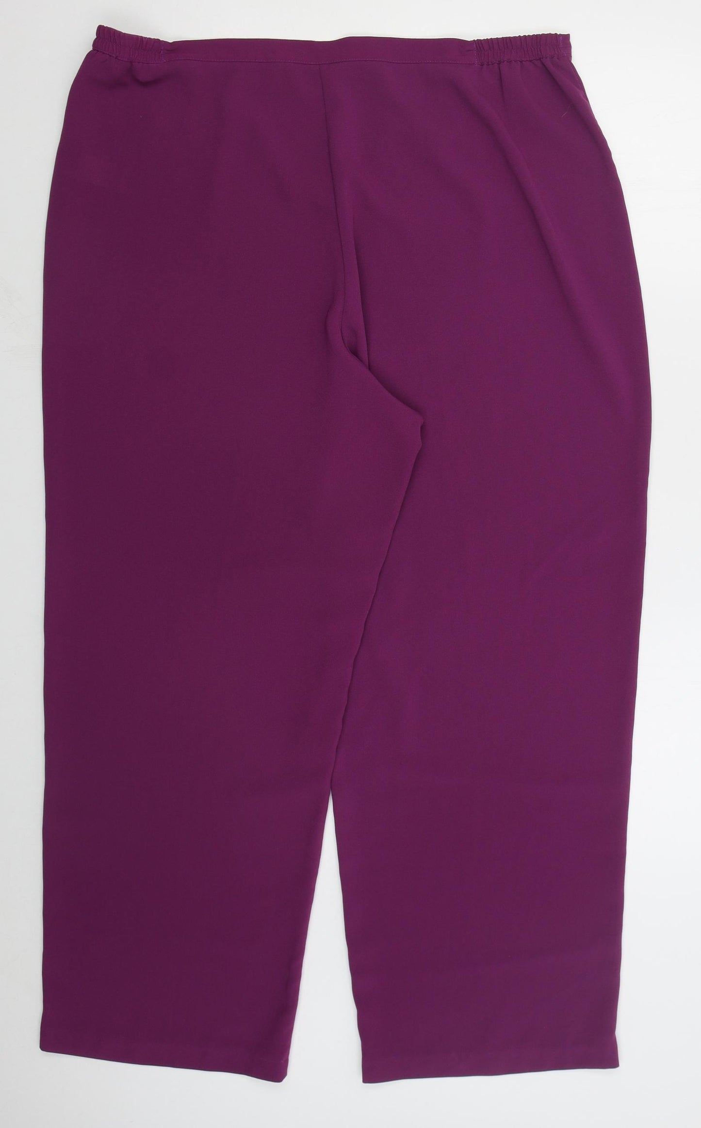 Bonmarché Womens Purple  Polyester Trousers  Size 22 L27 in Regular Zip