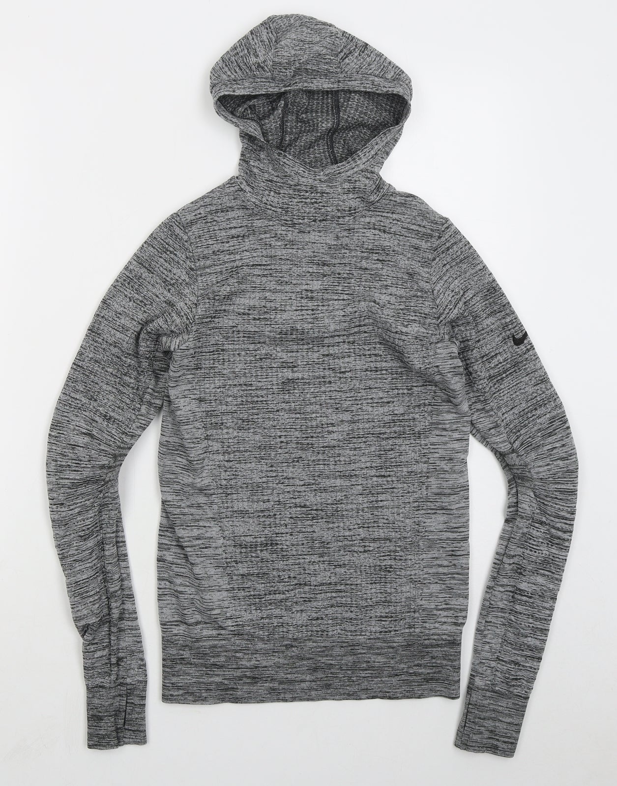 Nike Mens Grey  Nylon Pullover Hoodie Size S
