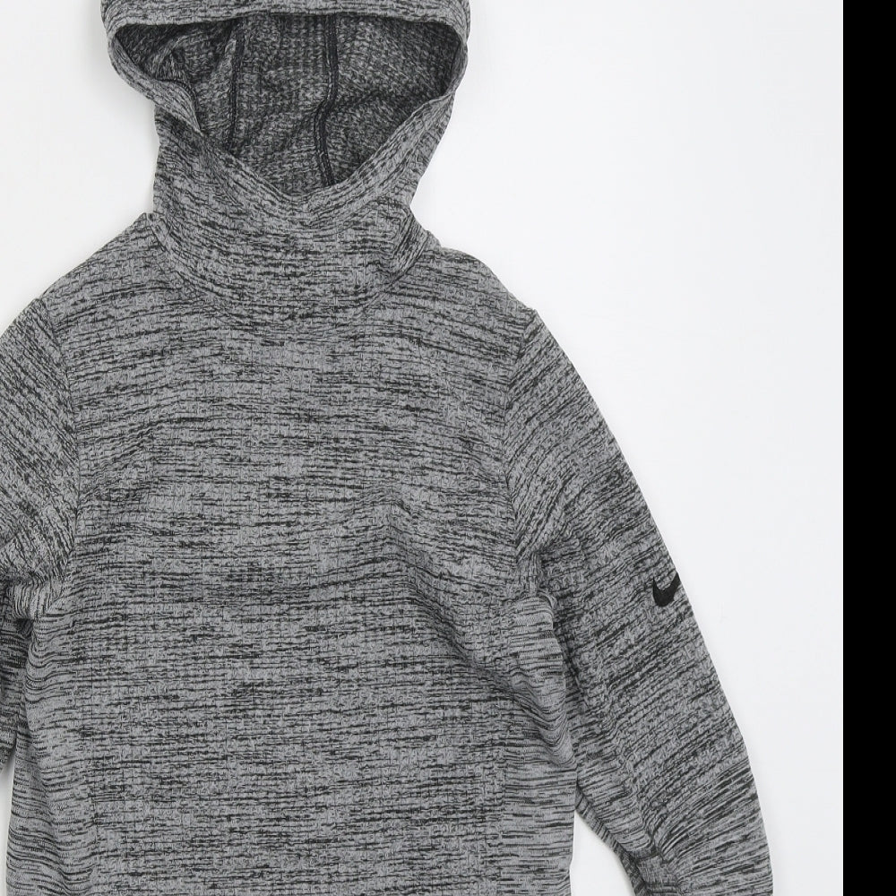 Nike Mens Grey  Nylon Pullover Hoodie Size S
