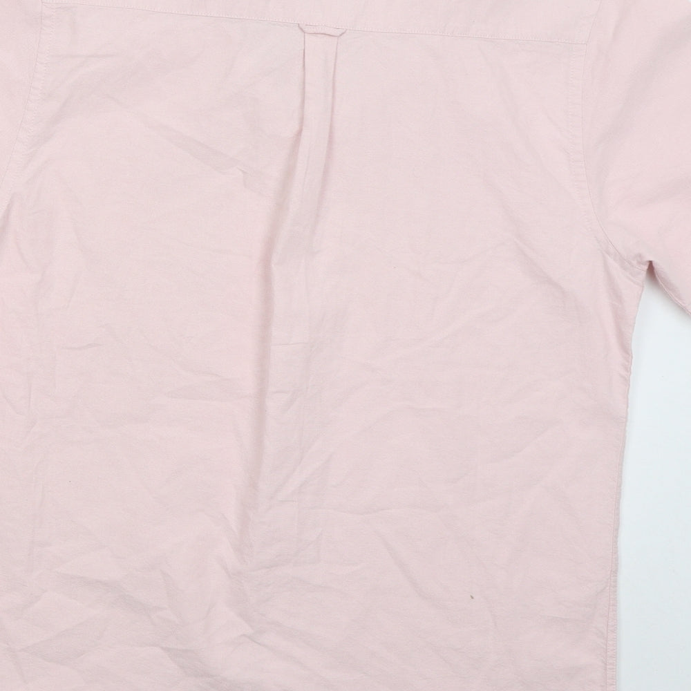 Primark Mens Pink  Cotton  Button-Up Size XL Collared Button