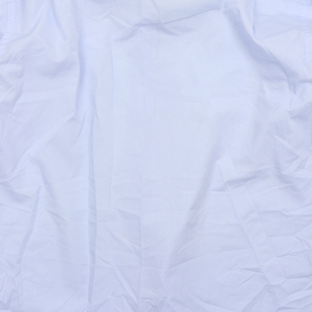 Peter England Mens Blue  Cotton  Dress Shirt Size 15.5 Collared Button