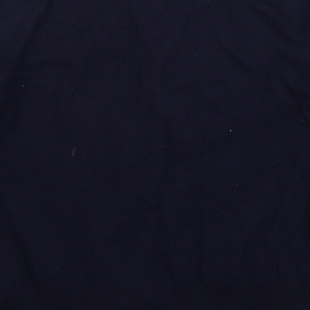 Hepburn Womens Blue Crew Neck  Viscose Cardigan Jumper Size M