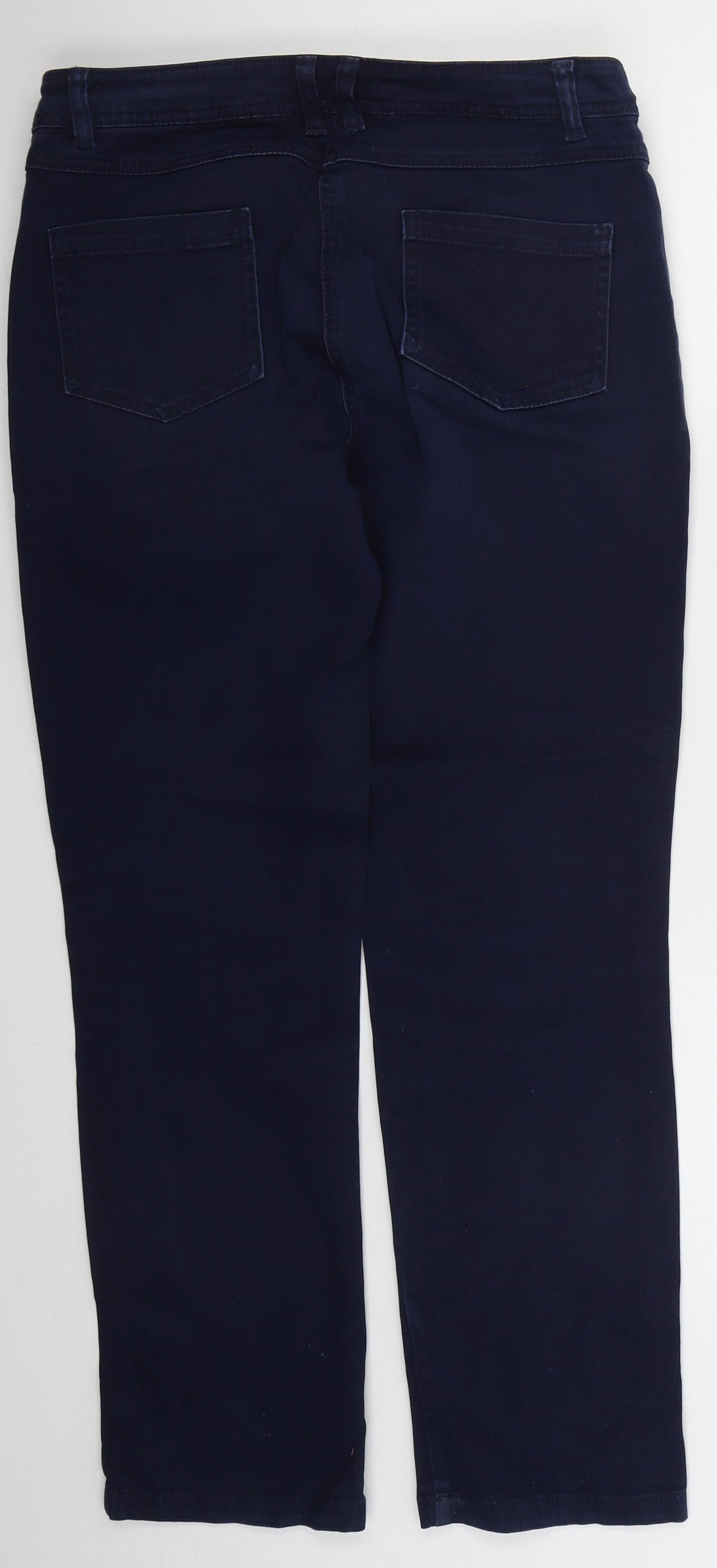 Debenhams Womens Blue  Cotton Straight Jeans Size 12 L29 in Slim Button