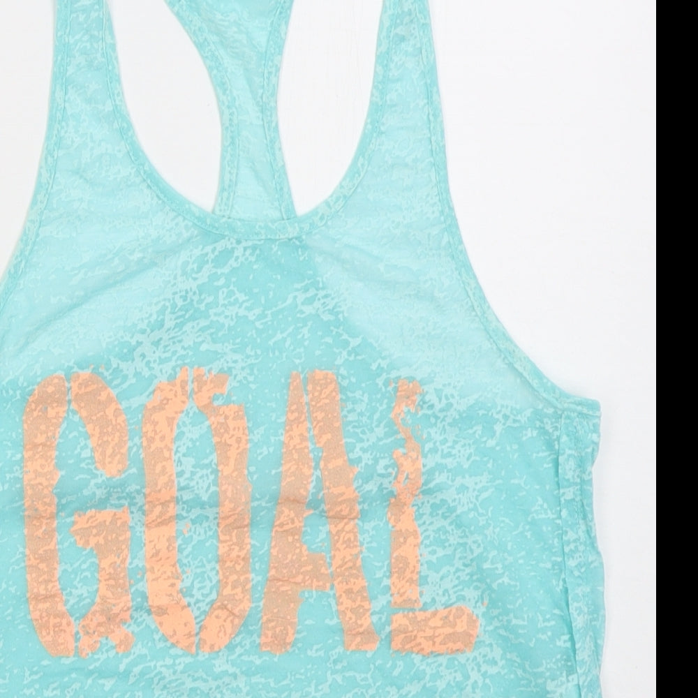 Atmosphere Womens Black  Polyester Basic Tank Size 8 Scoop Neck - Goal Digger