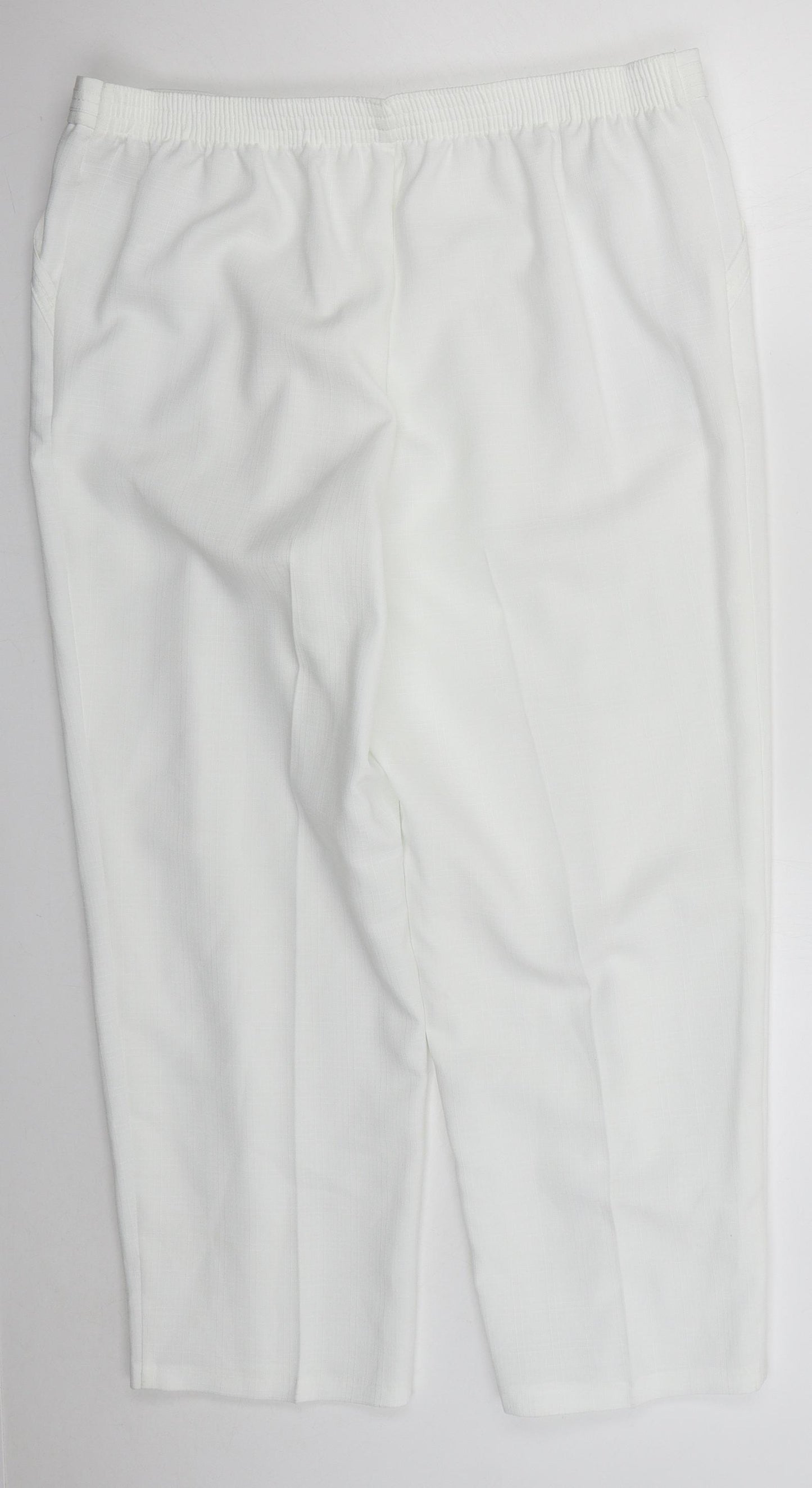 Marks and Spencer Womens White  Polyester Trousers  Size 18 L26 in Regular