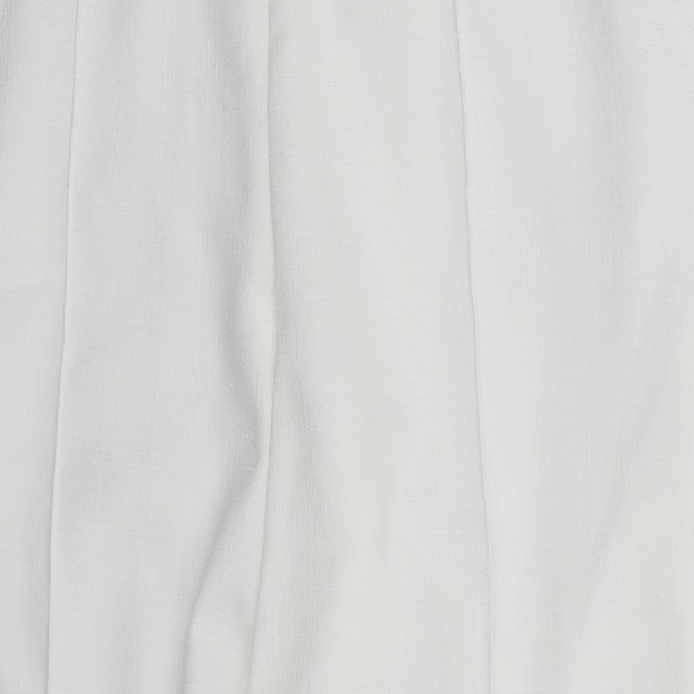 Marks and Spencer Womens White  Polyester Trousers  Size 18 L26 in Regular
