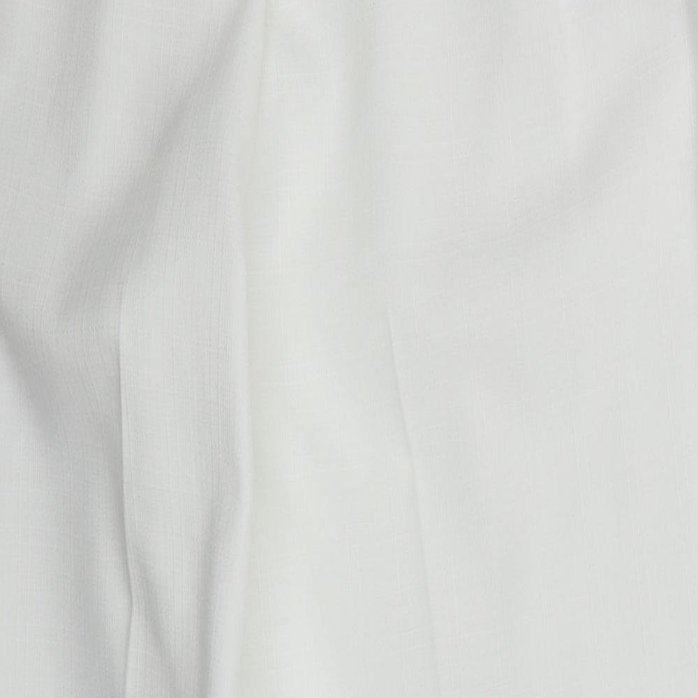 Marks and Spencer Womens White  Polyester Trousers  Size 18 L26 in Regular