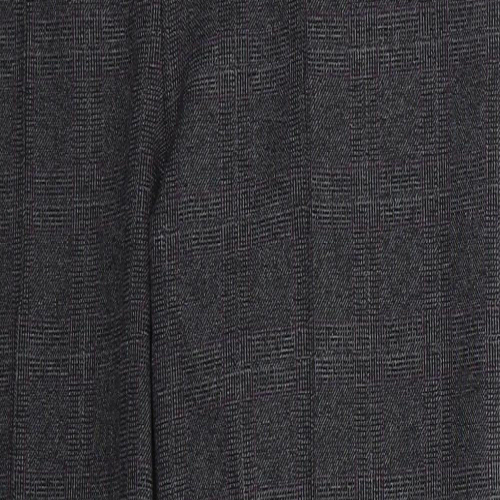 Papaya Womens Grey Check Polyester Trousers  Size 8 L27 in Regular