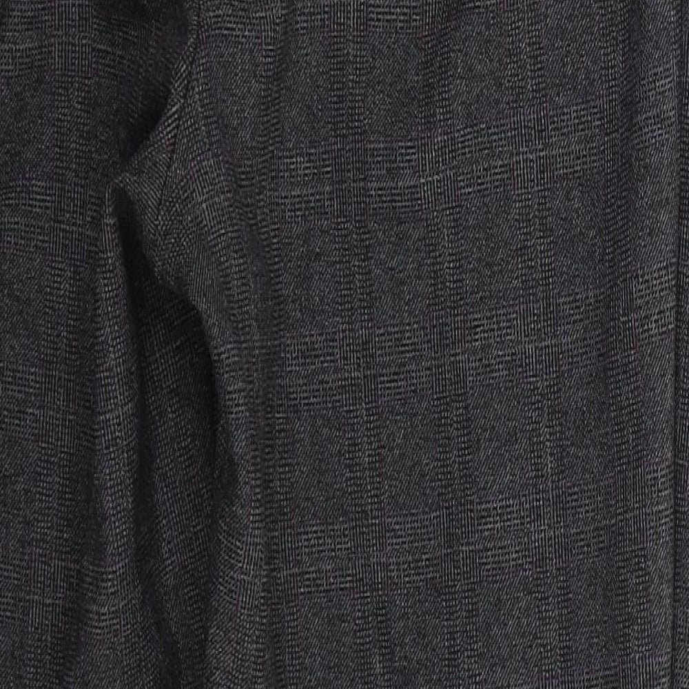 Papaya Womens Grey Check Polyester Trousers  Size 8 L27 in Regular