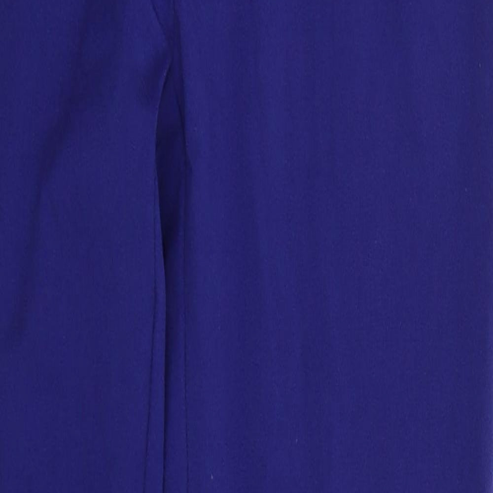 Marks and Spencer Womens Blue  Viscose Trousers  Size 10 L30 in Regular Hook & Eye