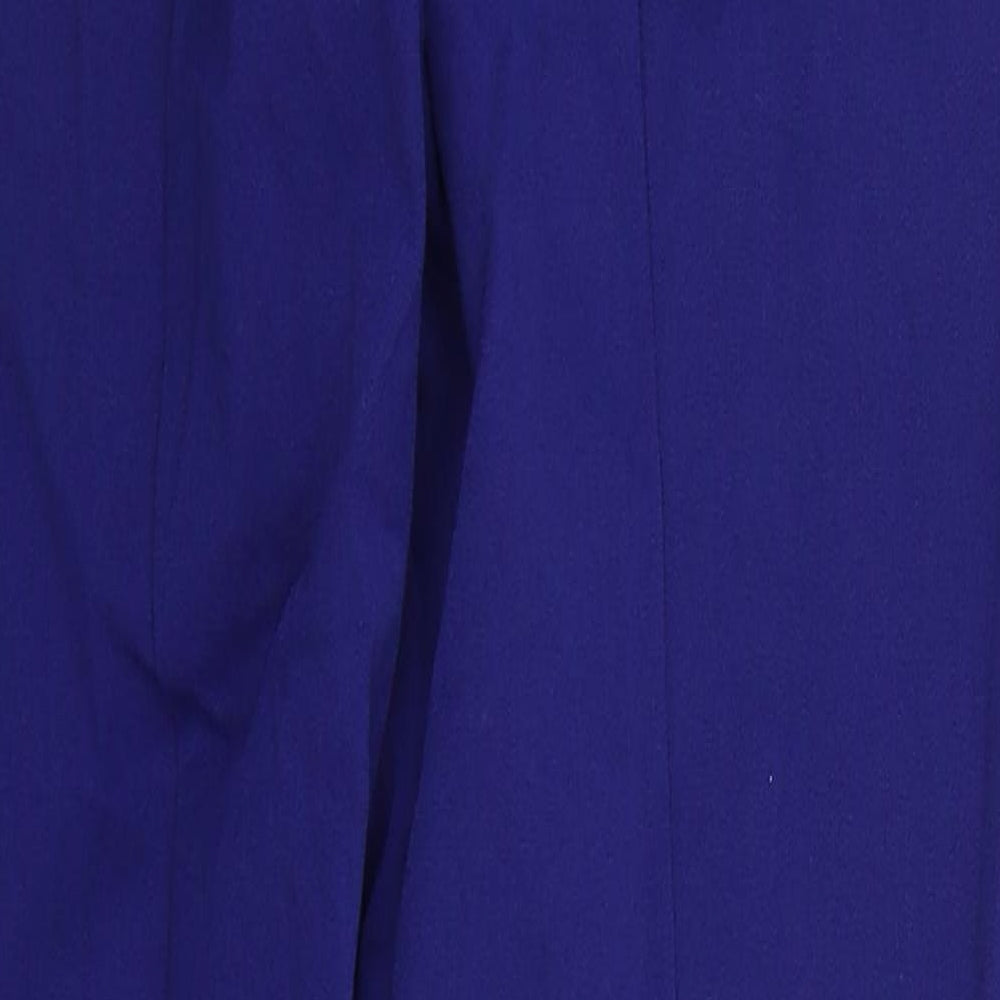 Marks and Spencer Womens Blue  Viscose Trousers  Size 10 L30 in Regular Hook & Eye