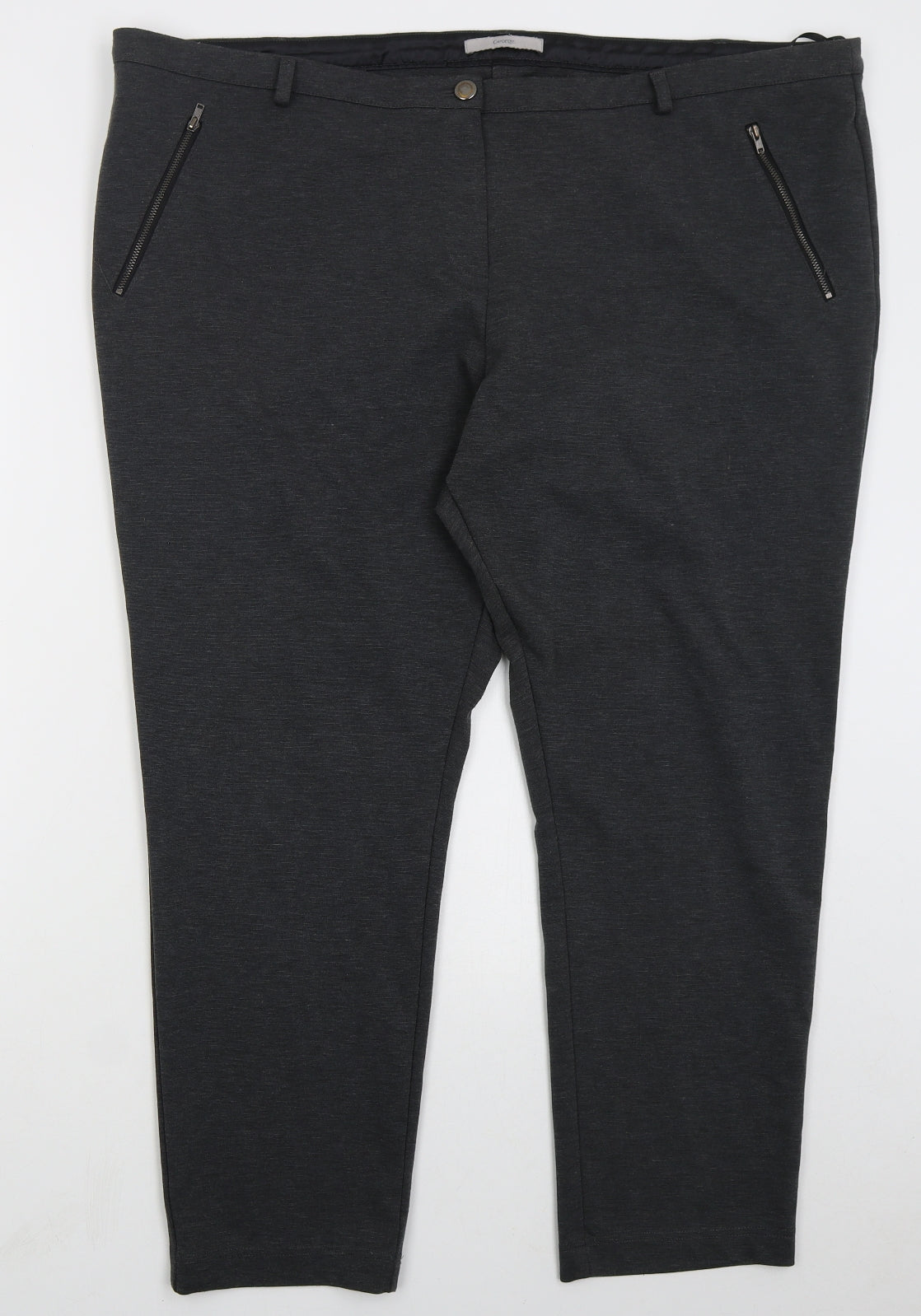 George Womens Grey  Polyester Trousers  Size 24 L26 in Regular Button