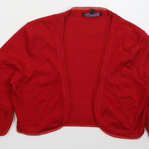 Coast Womens Red V-Neck  Viscose Cardigan Jumper Size M