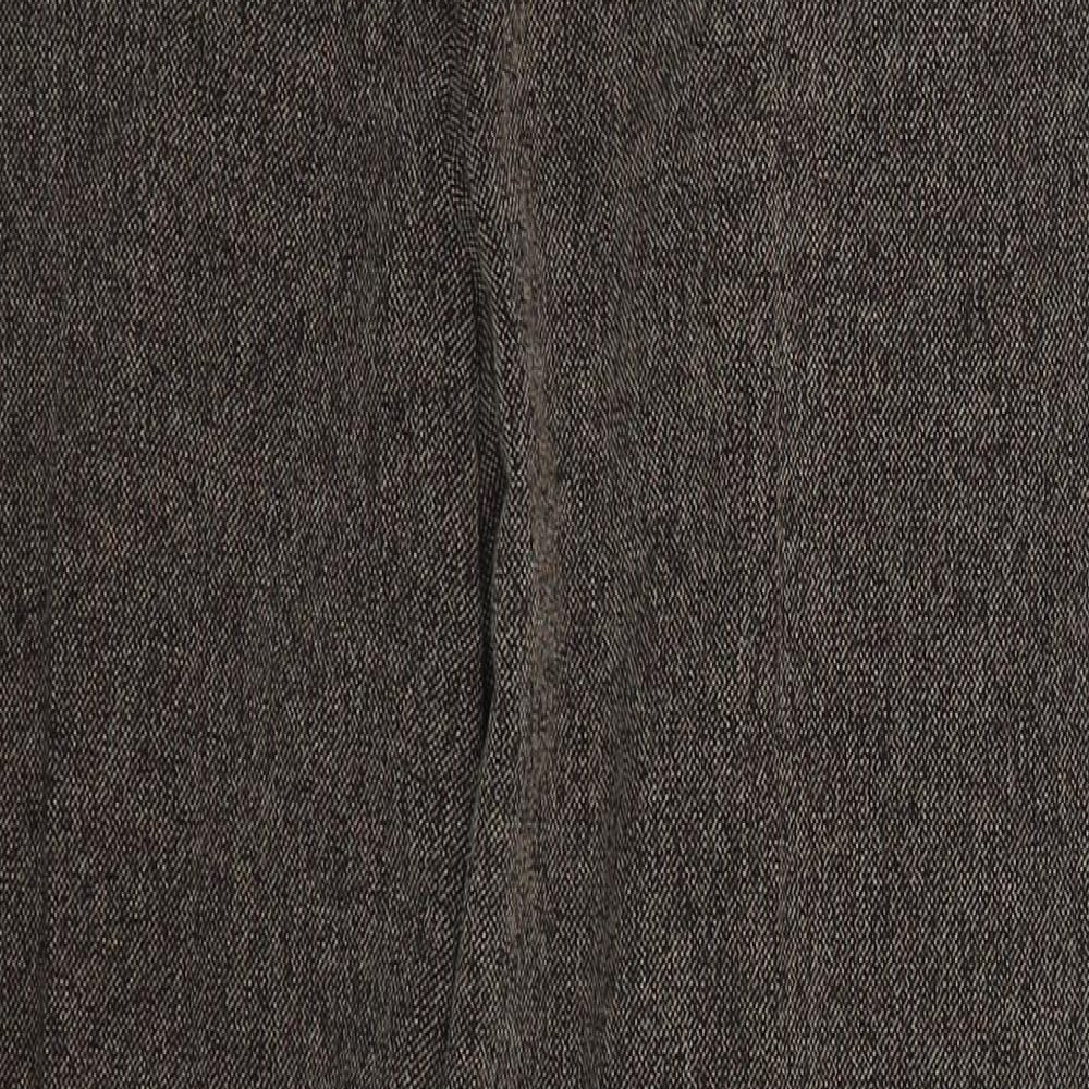 Marks and Spencer Womens Brown  Polyester Trousers  Size 12 L28 in Regular Button