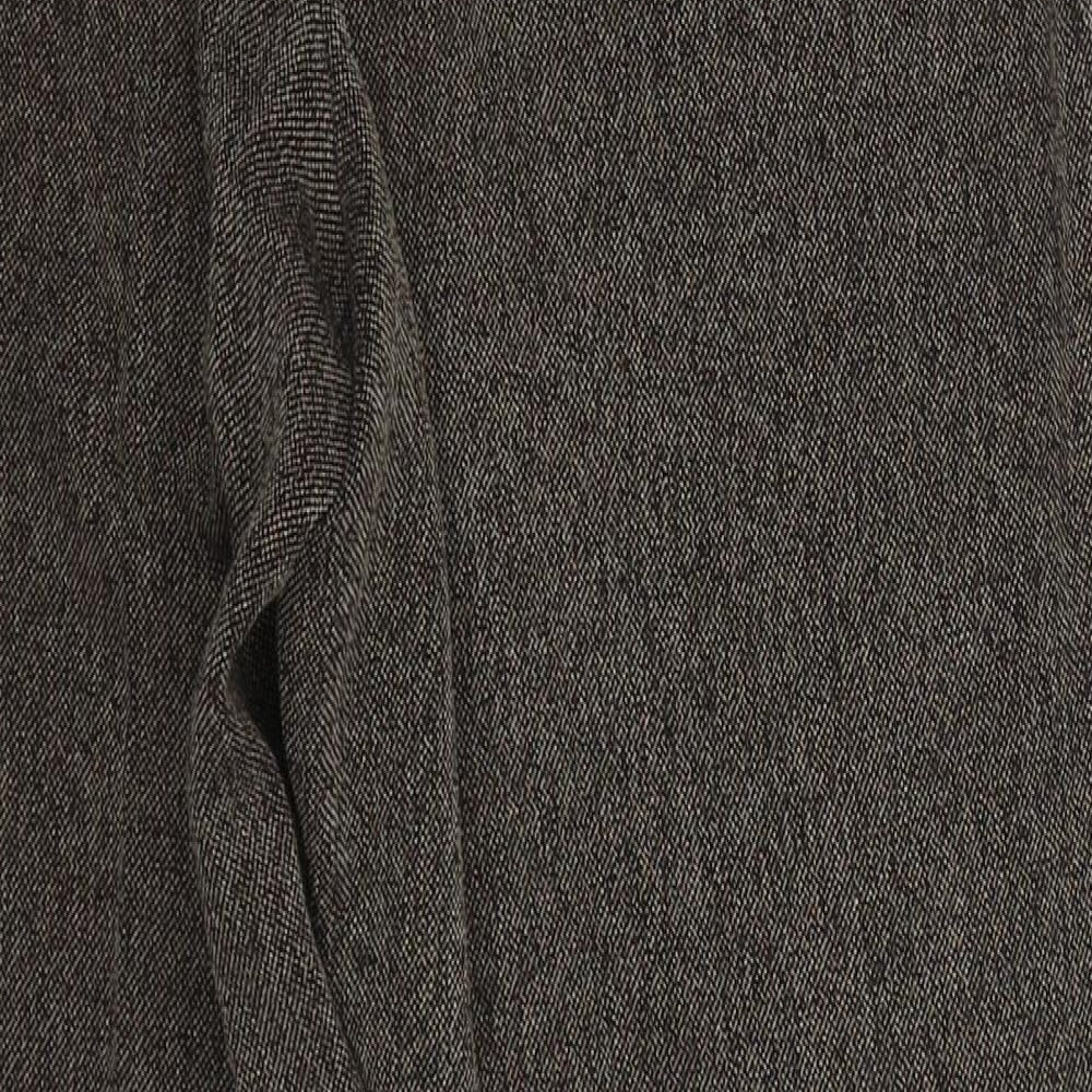 Marks and Spencer Womens Brown  Polyester Trousers  Size 12 L28 in Regular Button