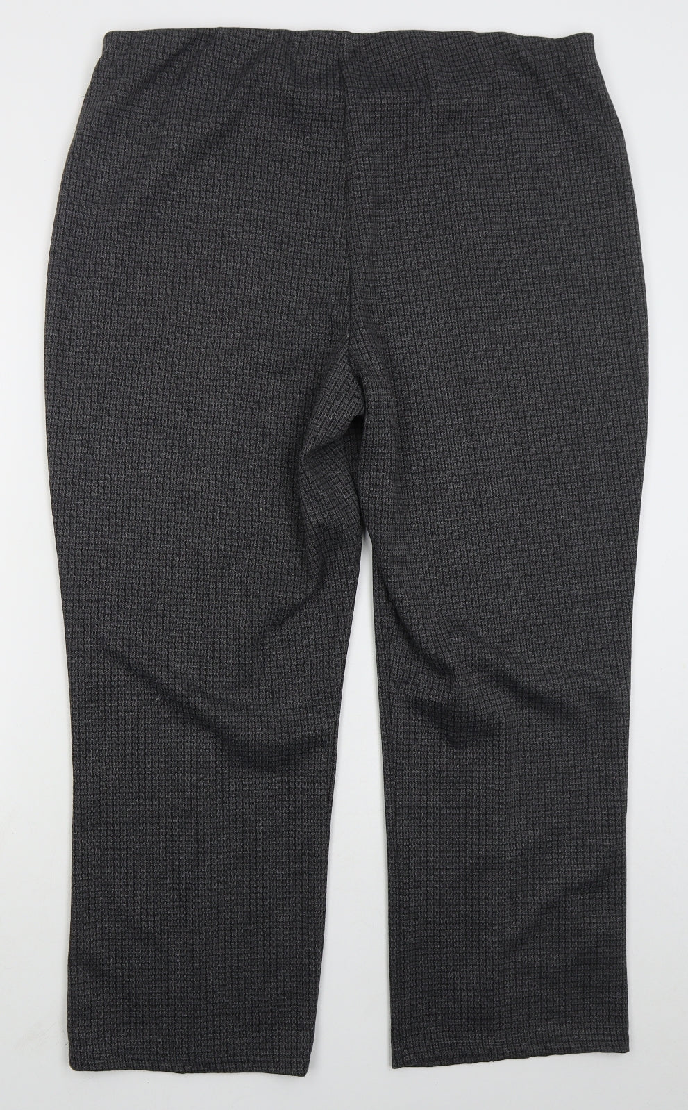 Bonmarché Womens Grey Check Polyester Trousers  Size 20 L28 in Regular