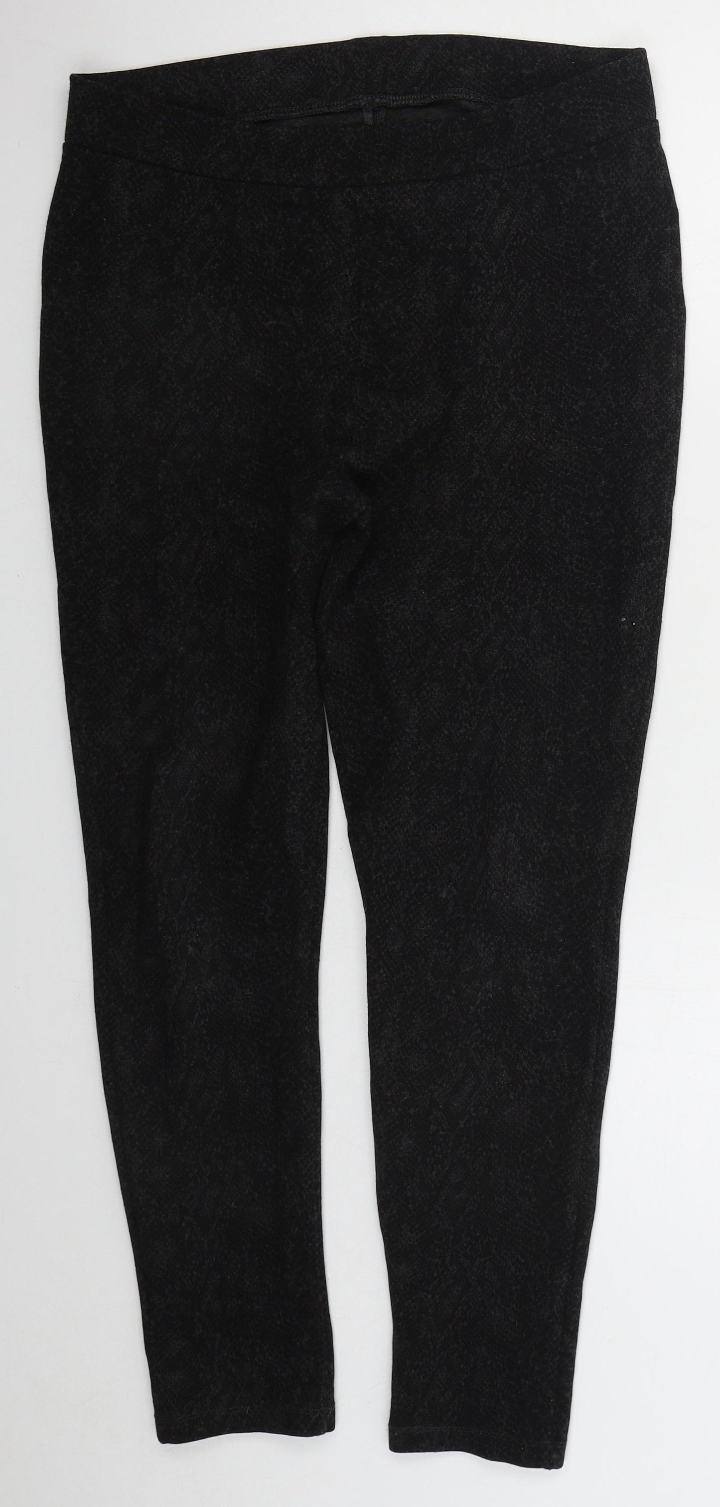 Marks and Spencer Womens Grey Animal Print Viscose Carrot Leggings Size 14 L27 in