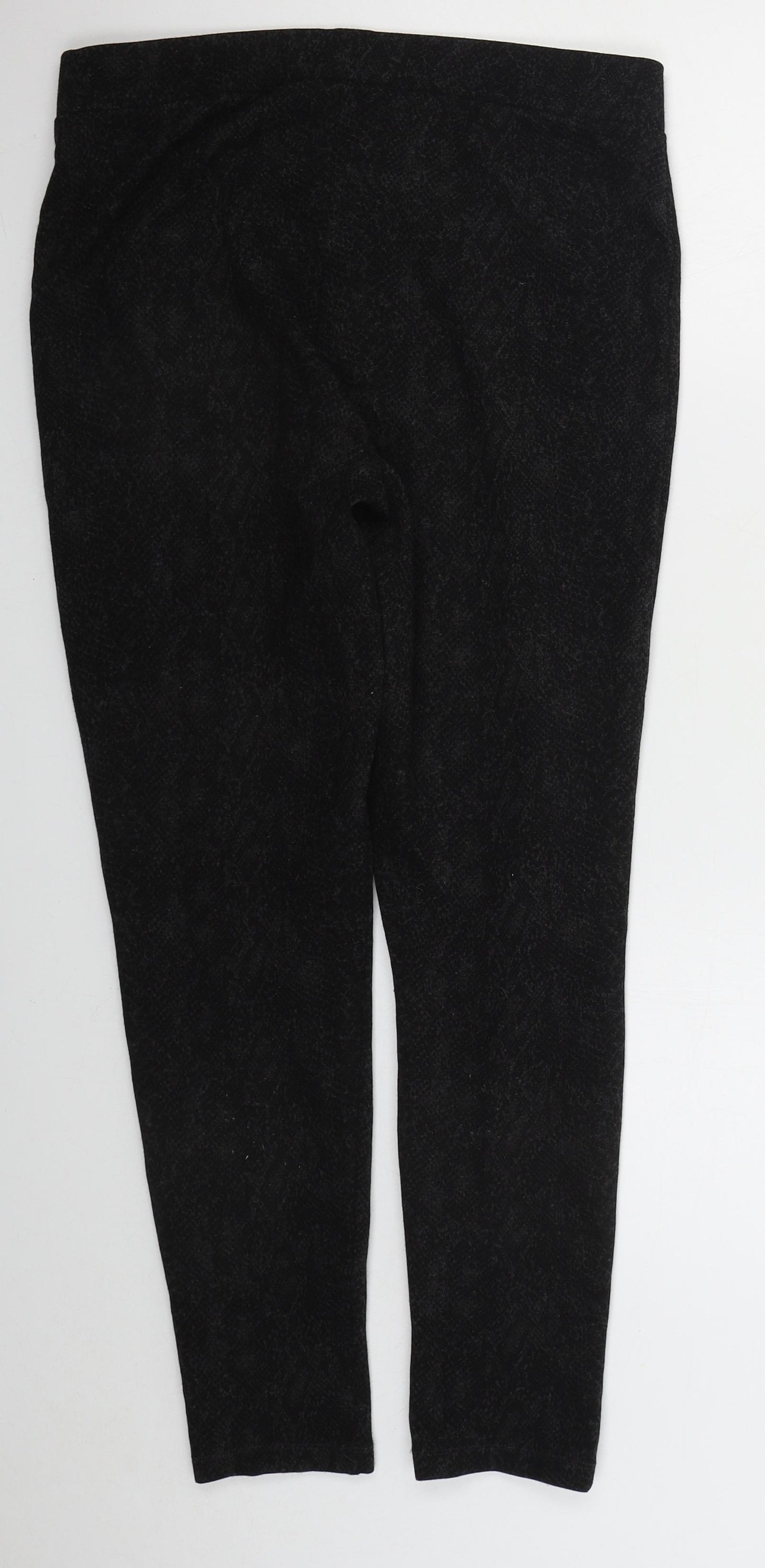 Marks and Spencer Womens Grey Animal Print Viscose Carrot Leggings Size 14 L27 in