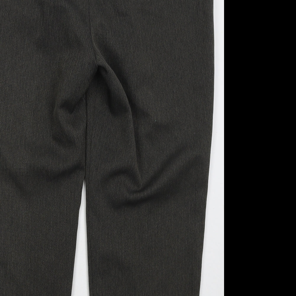 Marks and Spencer Womens Grey Herringbone Polyester Trousers  Size 18 L26 in Regular