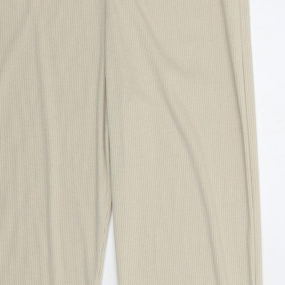 PRETTYLITTLETHING Womens Beige  Polyester Trousers  Size 12 L26 in Regular
