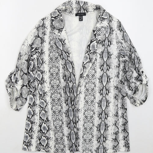 New Look Womens Grey Animal Print  Jacket  Size 10