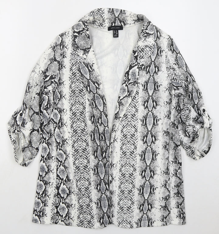 New Look Womens Grey Animal Print  Jacket  Size 10