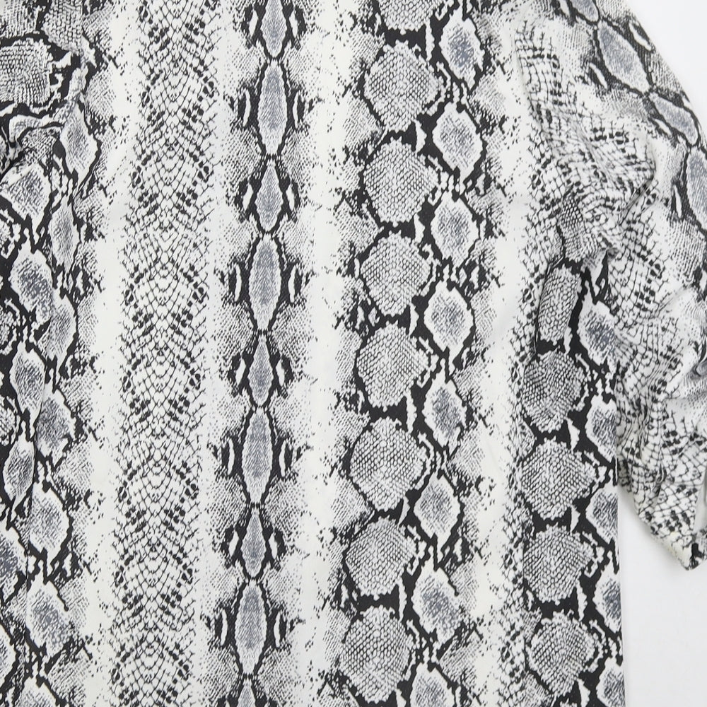 New Look Womens Grey Animal Print  Jacket  Size 10