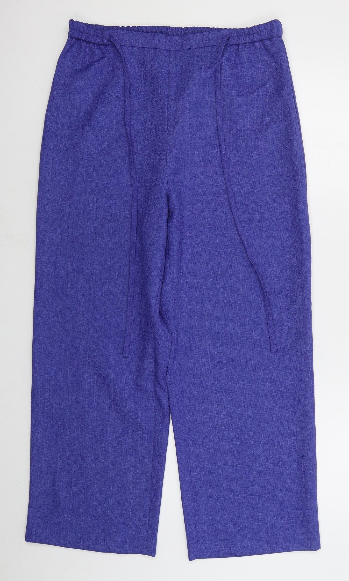 Essential Collection Womens Blue  Polyester Trousers  Size 16 L26 in Regular Drawstring