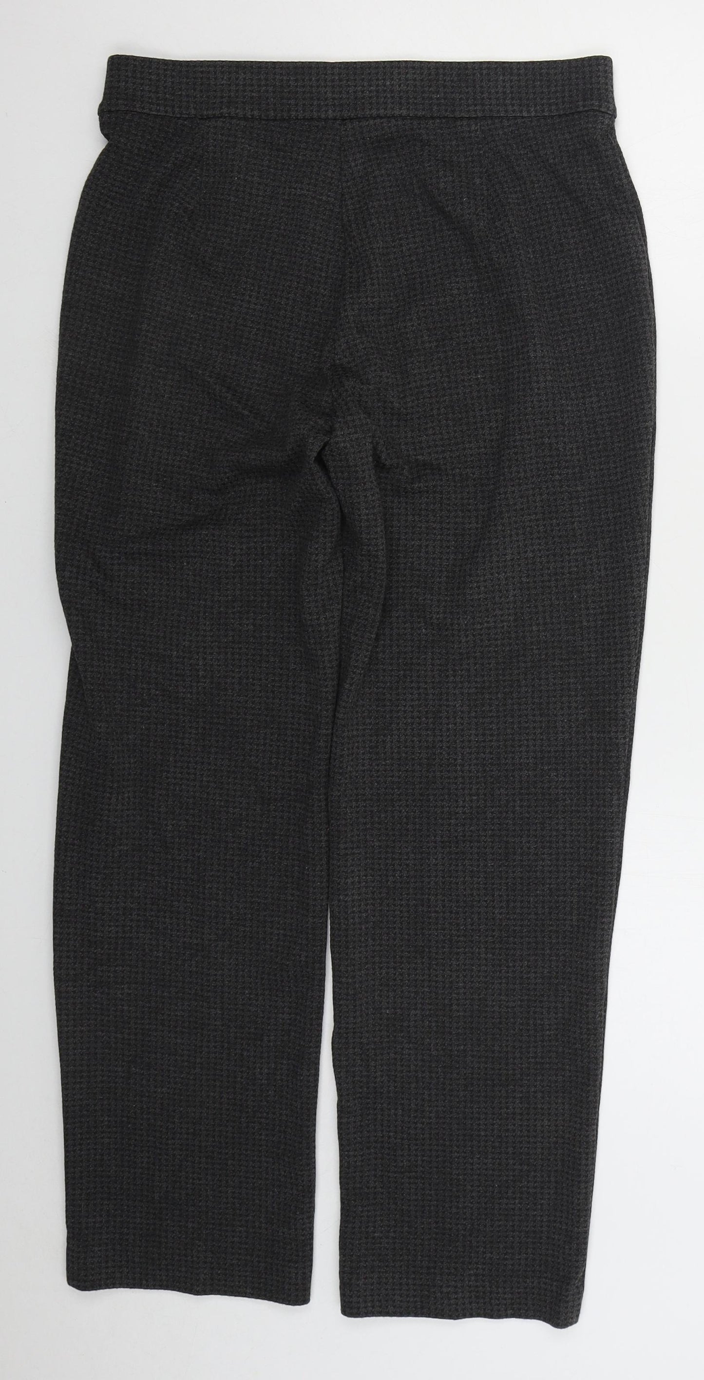 Marks and Spencer Womens Grey Herringbone Viscose Trousers  Size 12 L29 in Regular