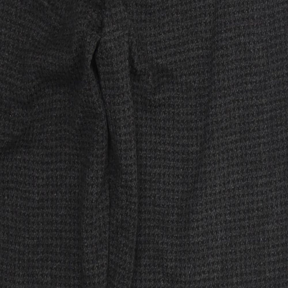 Marks and Spencer Womens Grey Herringbone Viscose Trousers  Size 12 L29 in Regular
