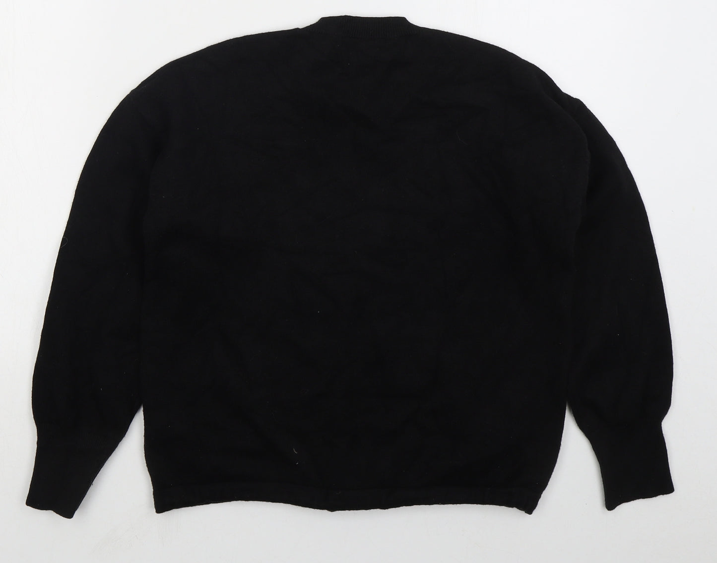Primark Womens Black Crew Neck  Viscose Pullover Jumper Size 12