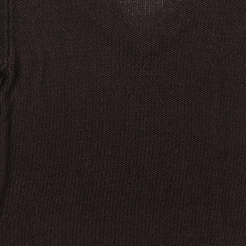 Viz-A-Viz Womens Brown V-Neck  Acrylic Pullover Jumper Size 12