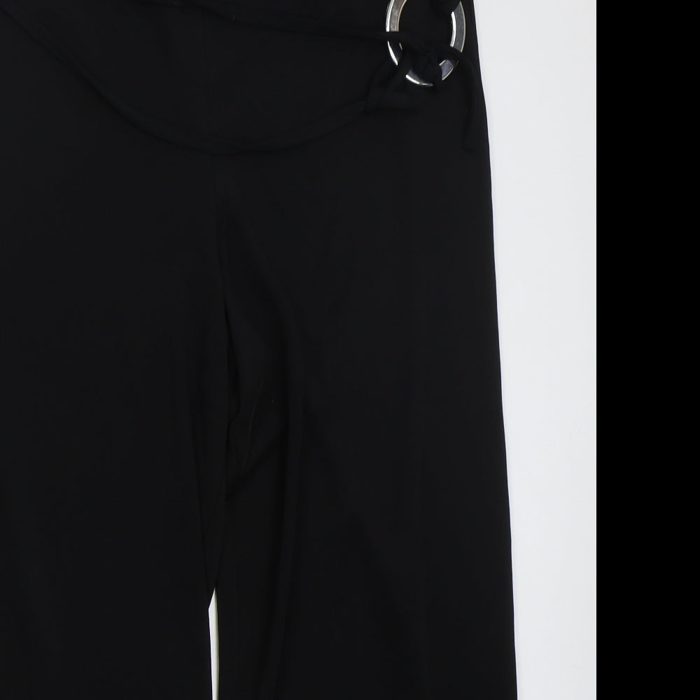 Yours Womens Black  Polyester Trousers  Size 20 L26 in Regular