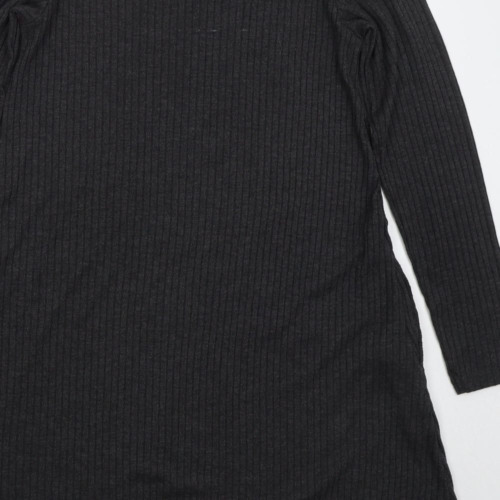 Marks and Spencer Womens Grey  Polyester Jumper Dress  Size 12  Round Neck Pullover