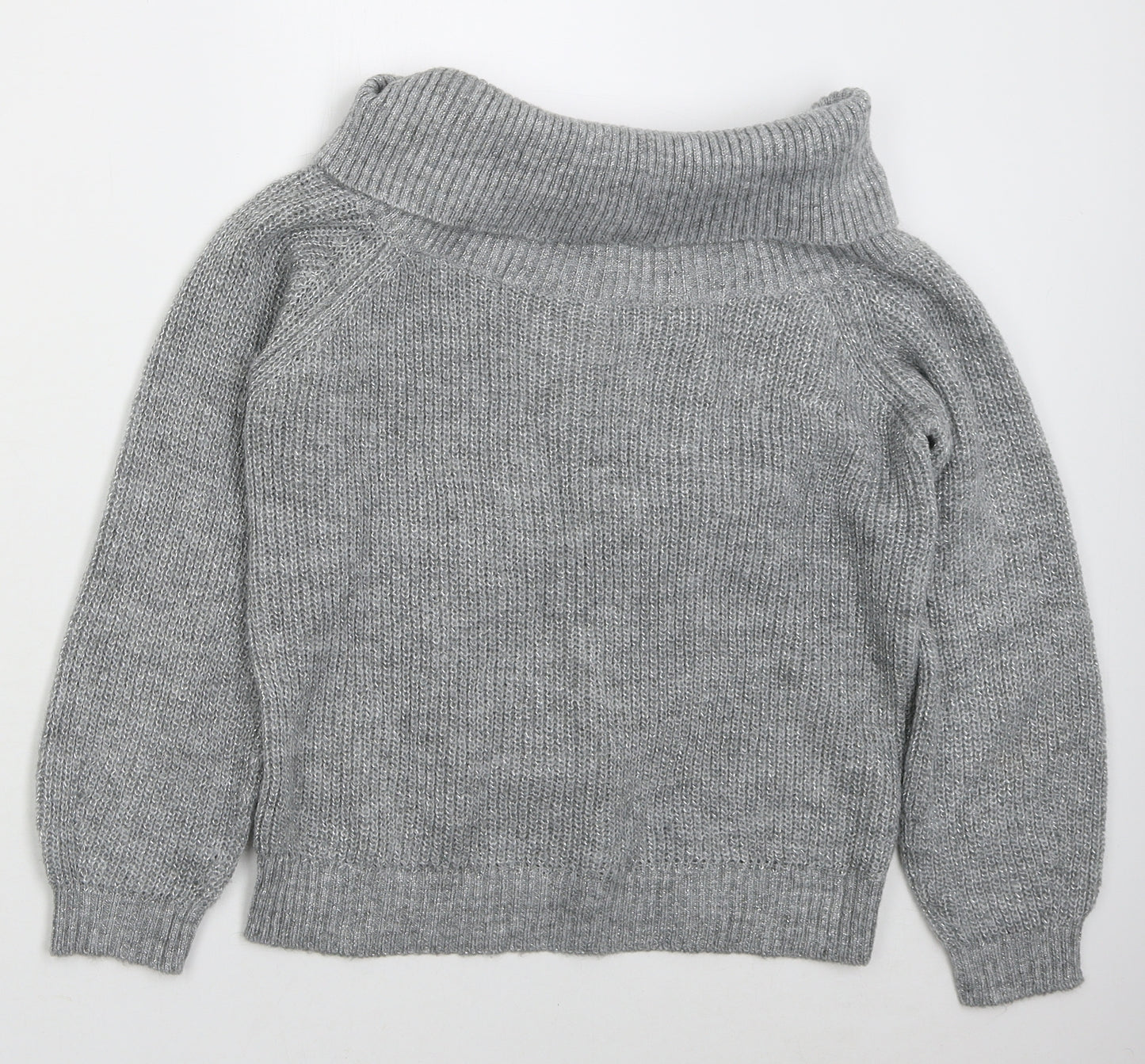 NEXT Womens Grey Roll Neck  Acrylic Pullover Jumper Size M
