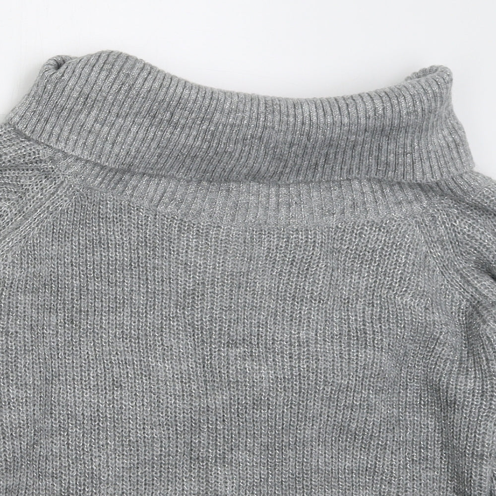 NEXT Womens Grey Roll Neck  Acrylic Pullover Jumper Size M