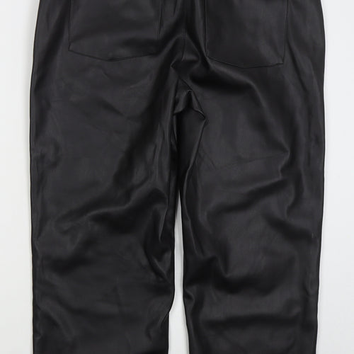 La Redoute Womens Black  Polyurethane Trousers  Size 14 L25 in Regular Button