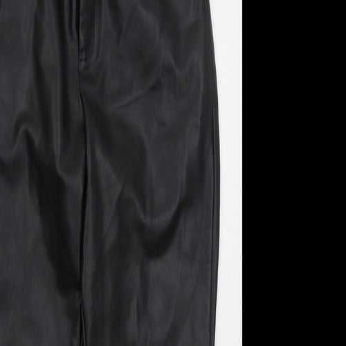 La Redoute Womens Black  Polyurethane Trousers  Size 14 L25 in Regular Button