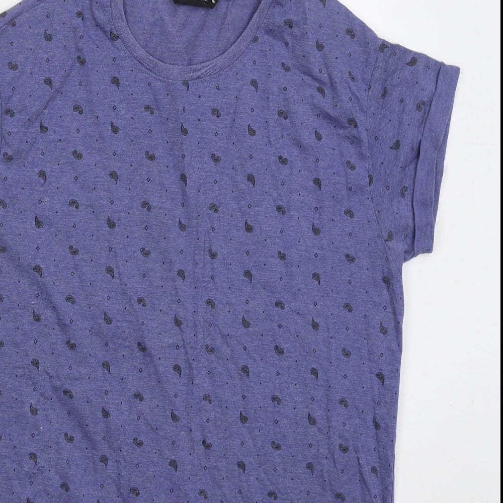 Cedar Wood State Mens Blue Paisley Cotton  T-Shirt Size M Crew Neck