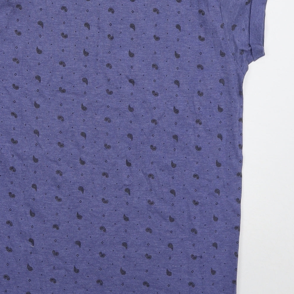 Cedar Wood State Mens Blue Paisley Cotton  T-Shirt Size M Crew Neck