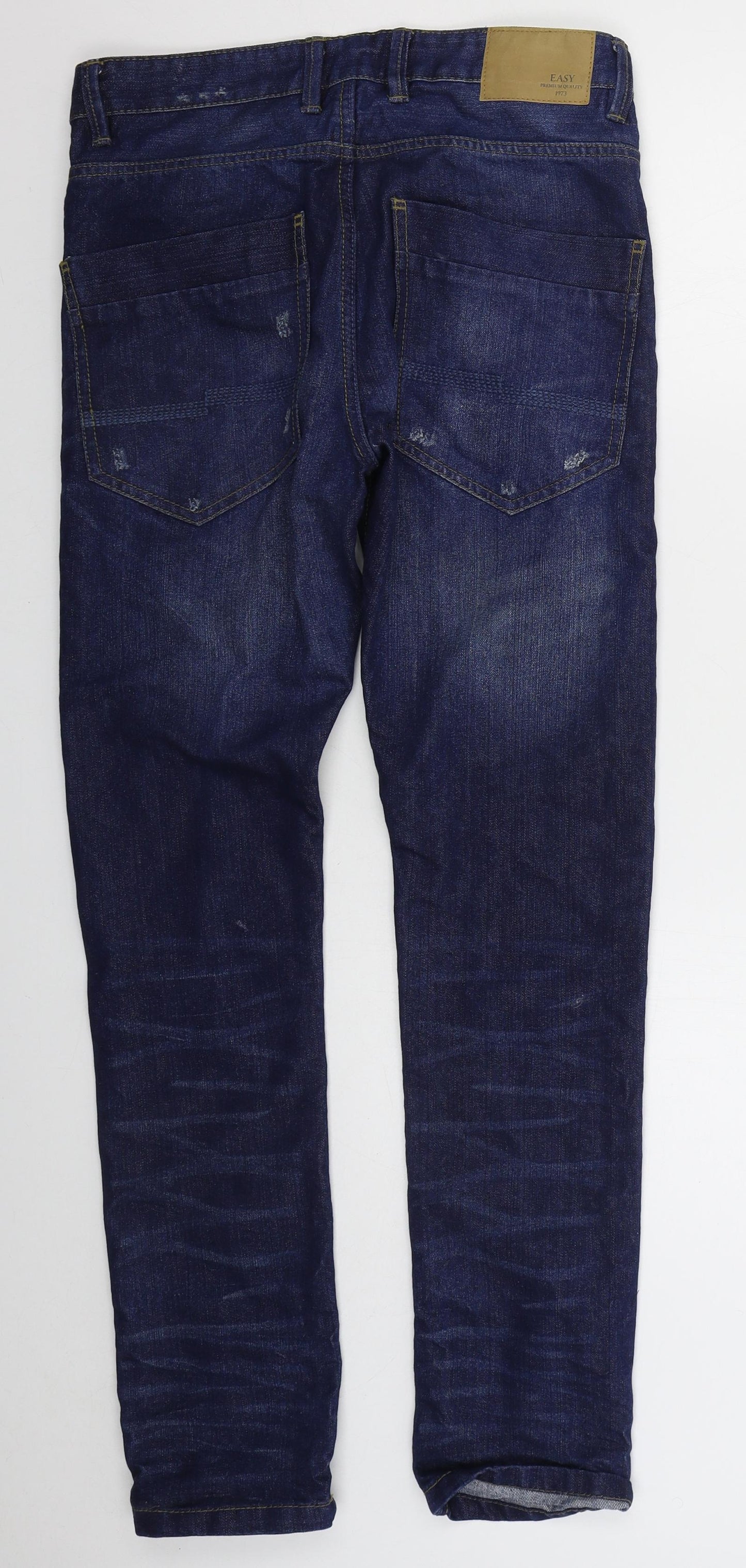 EAST Mens Black  Cotton Skinny Jeans Size 30 L31 in Regular Button